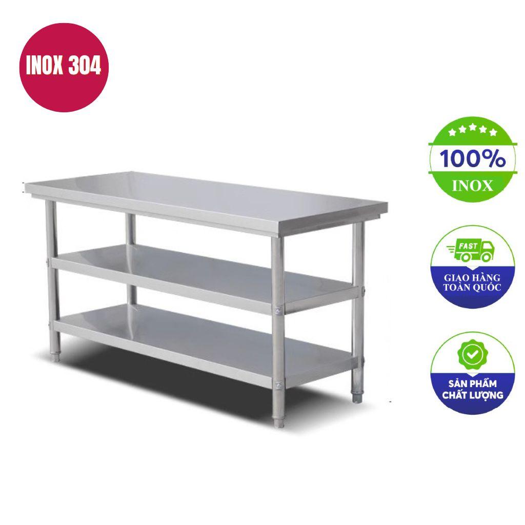 Bàn bếp inox 3 tầng 150x40x85cm