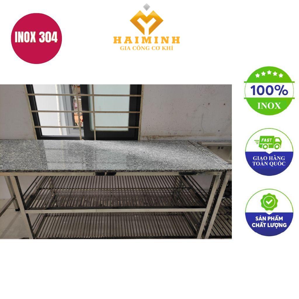 Bàn bếp khung inox mặt đá