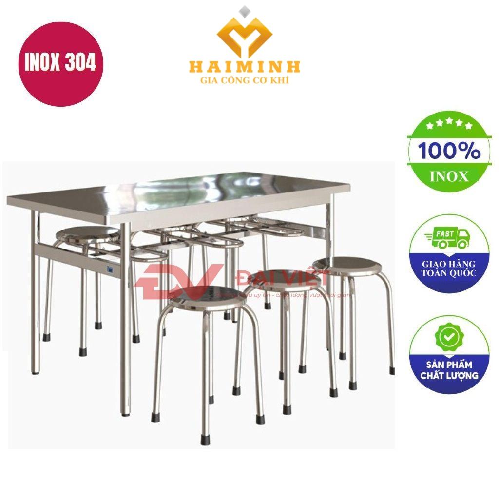 Bàn ghế inox quán ăn 1.5m