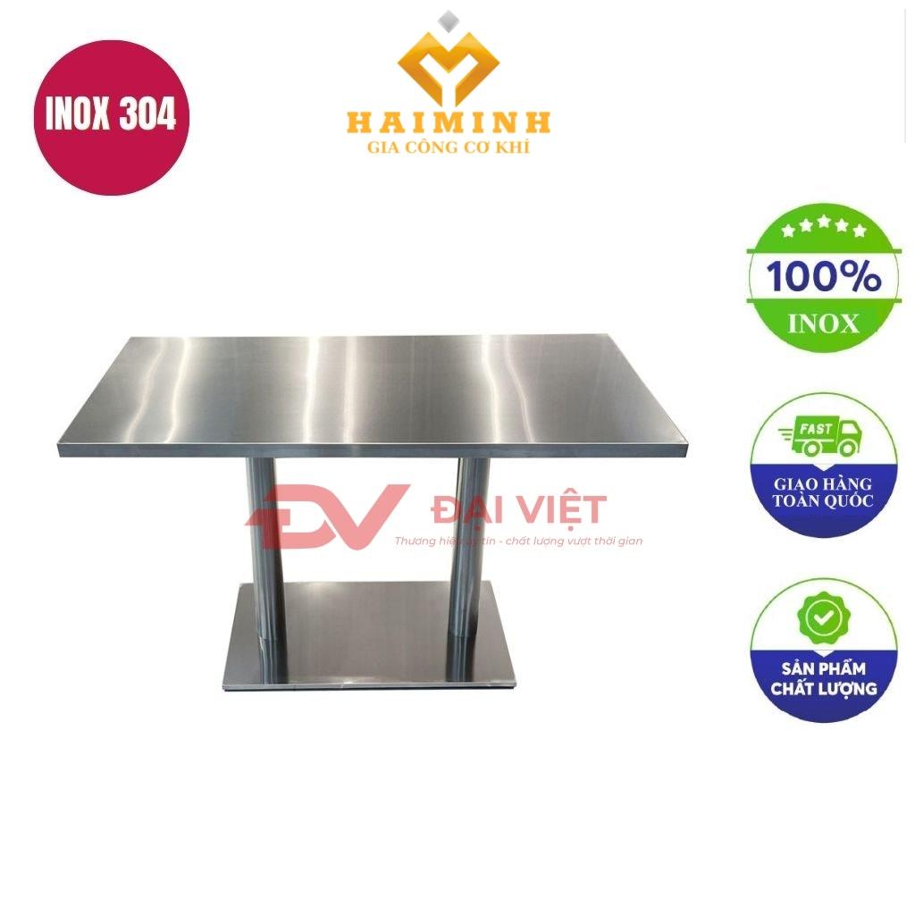 bàn inox chữ nhật 120x60x75cm