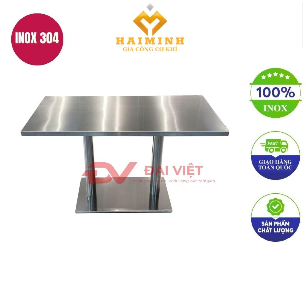 bàn inox chữ nhật 120x70x74cm