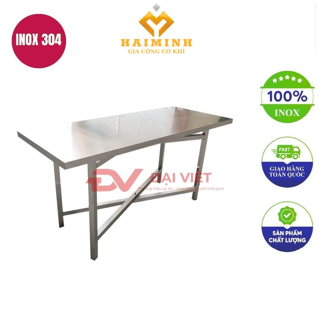 bàn inox chữ nhật 150x55x80cm
