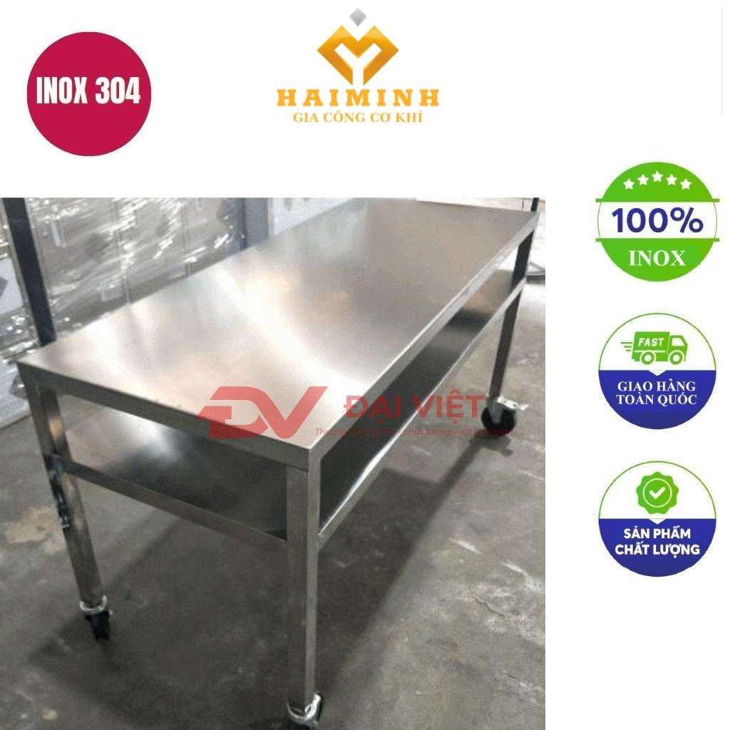 bàn inox chữ nhật 150x80x80cm