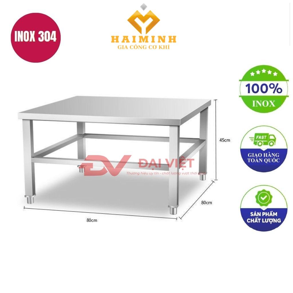 bàn inox chữ nhật 80x80x45cm