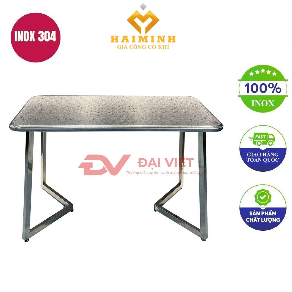 bàn inox chữ nhật chân cong 120x60x75cm