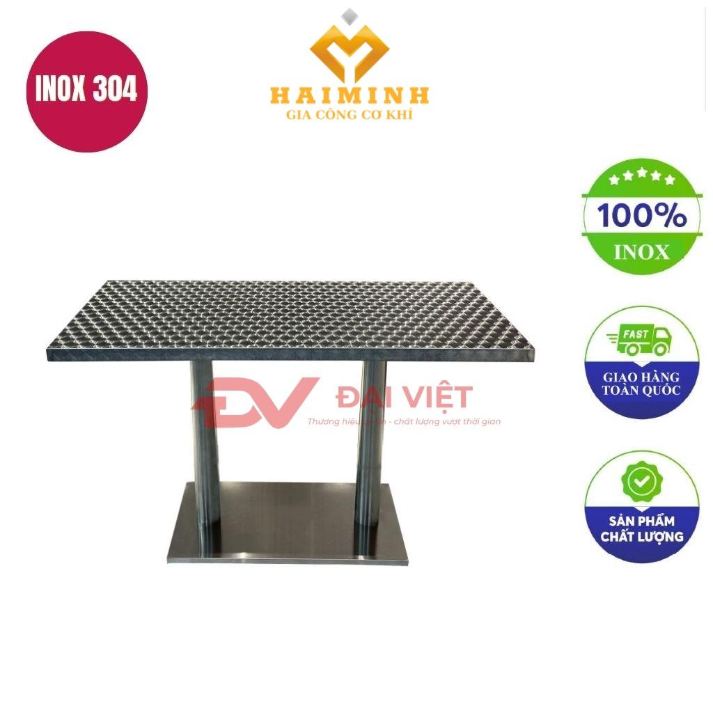 bàn inox chữ nhật có vân 120x60x74cm