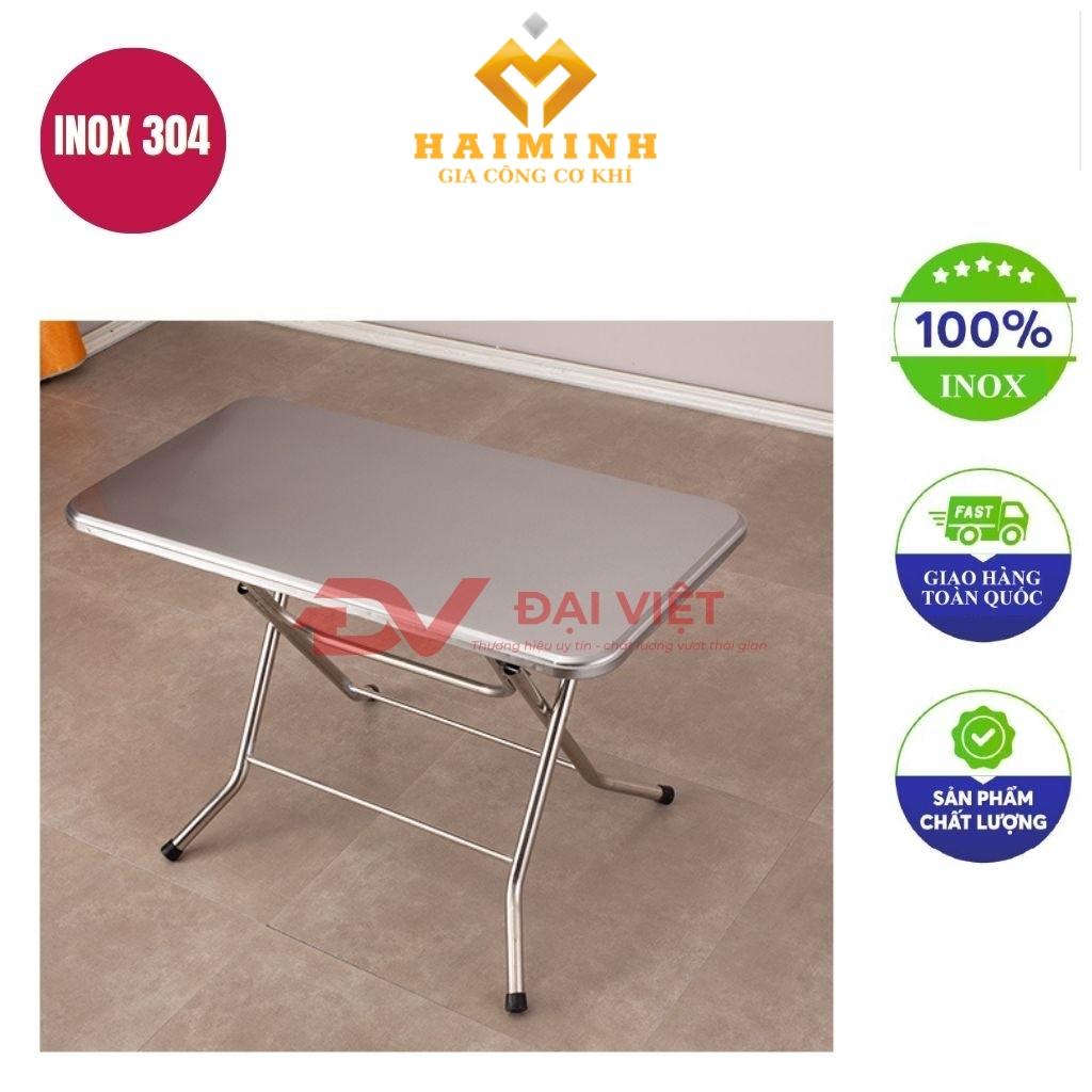 Bàn inox chữ nhật xếp gọn 120x60x78cm