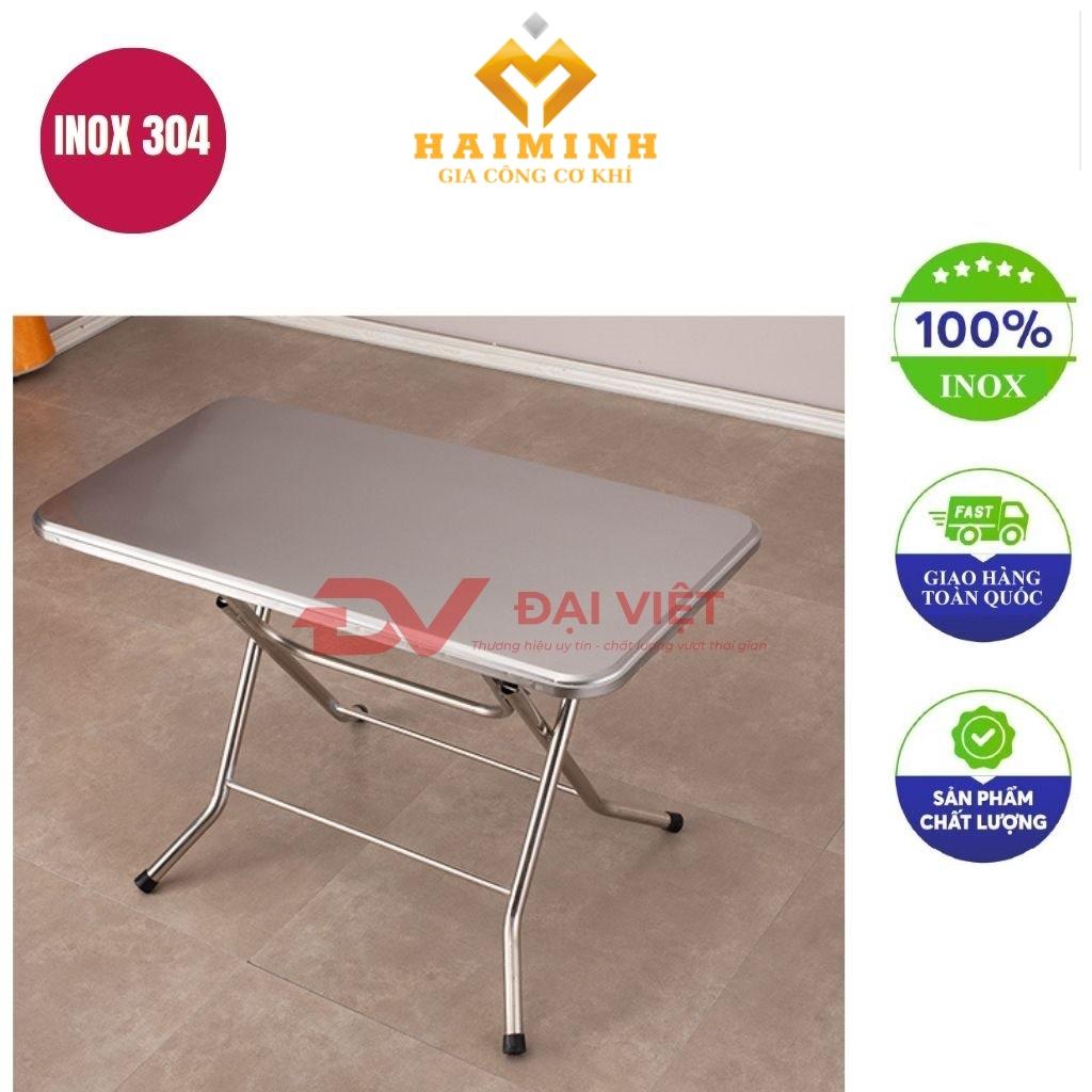 bàn inox chữ nhật xếp gọn 120x70x78cm