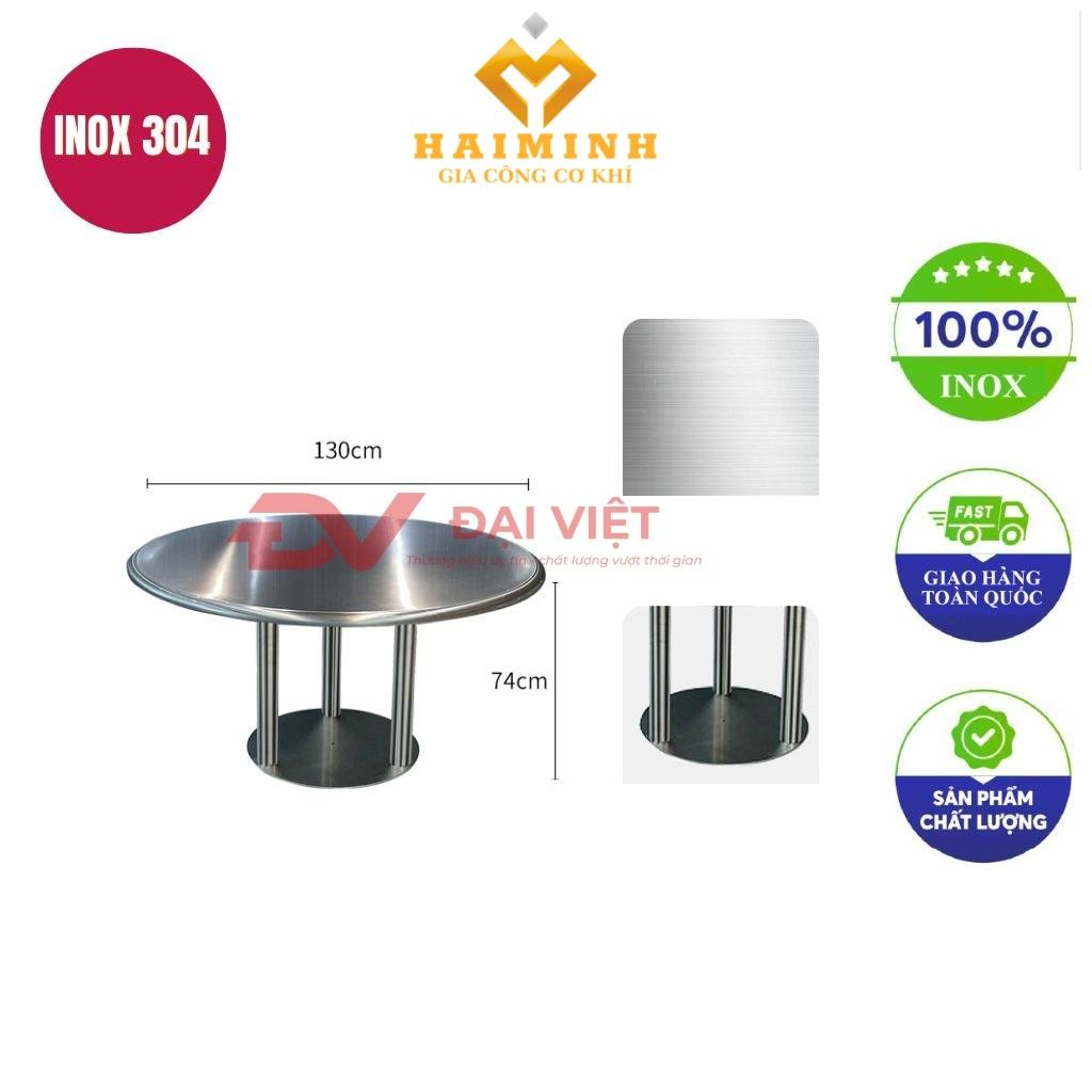 bàn inox tròn 130x74cm
