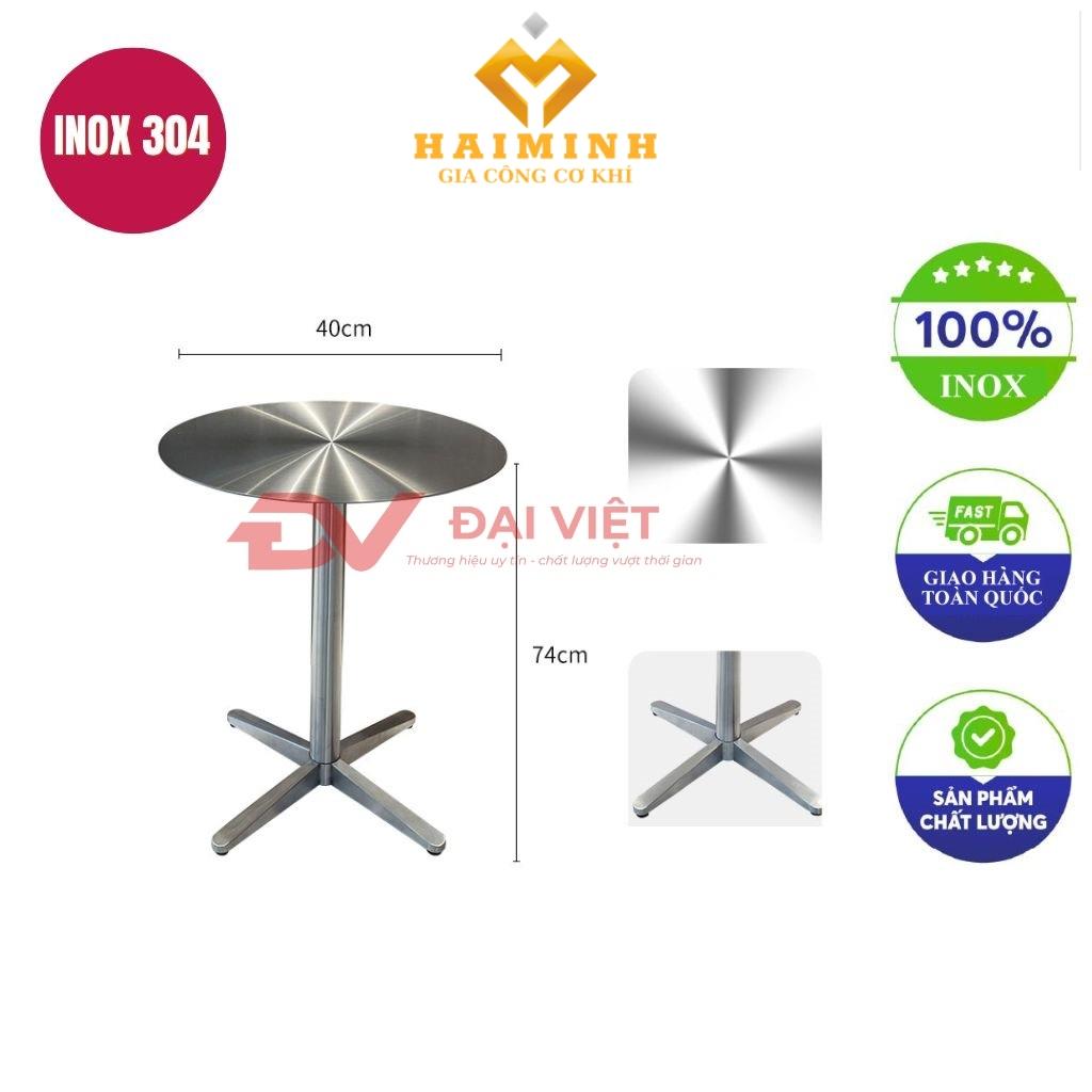 bàn inox tròn 40x74cm
