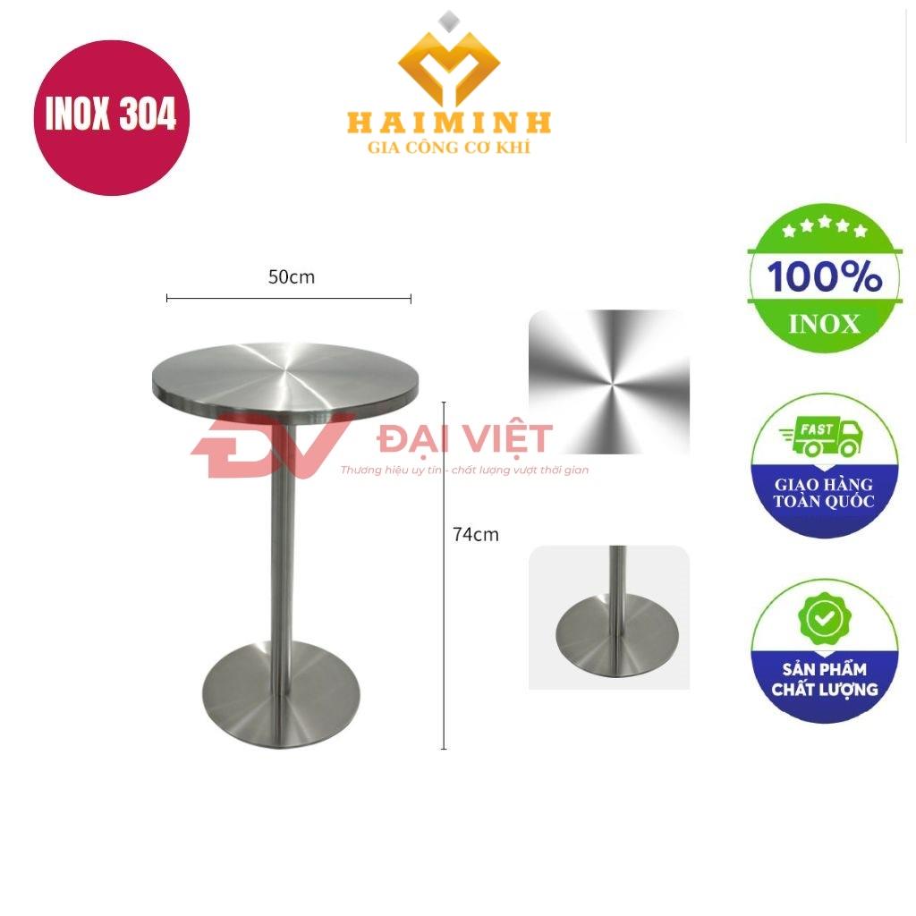 bàn inox tròn 50x74cm