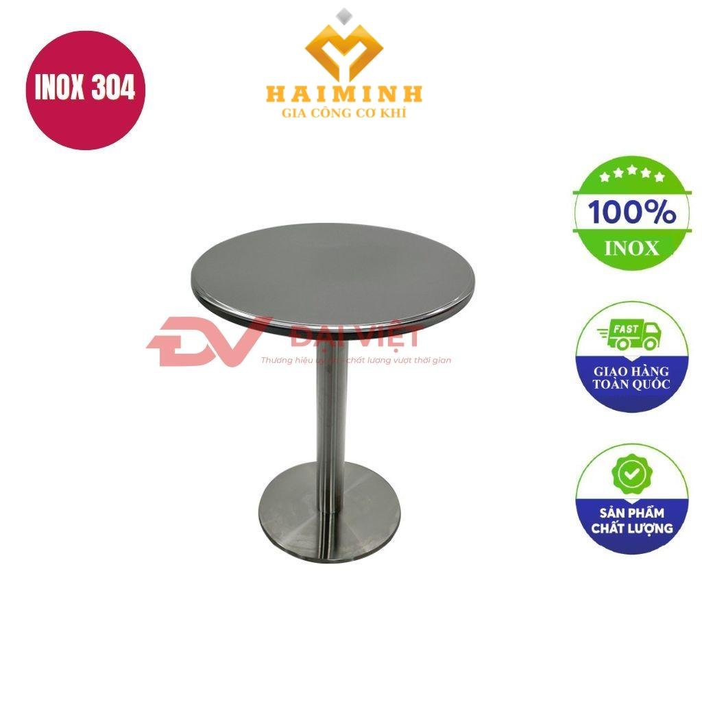 bàn inox tròn 60x74cm