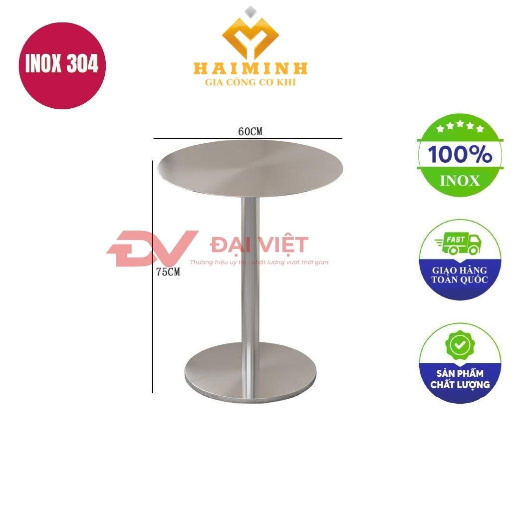 bàn inox tròn 60x75cm