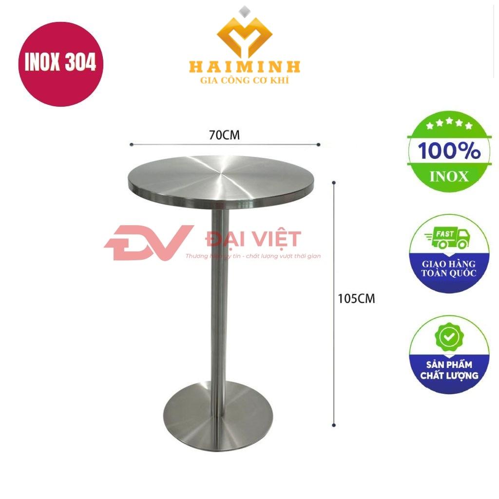 bàn inox tròn 70x105cm