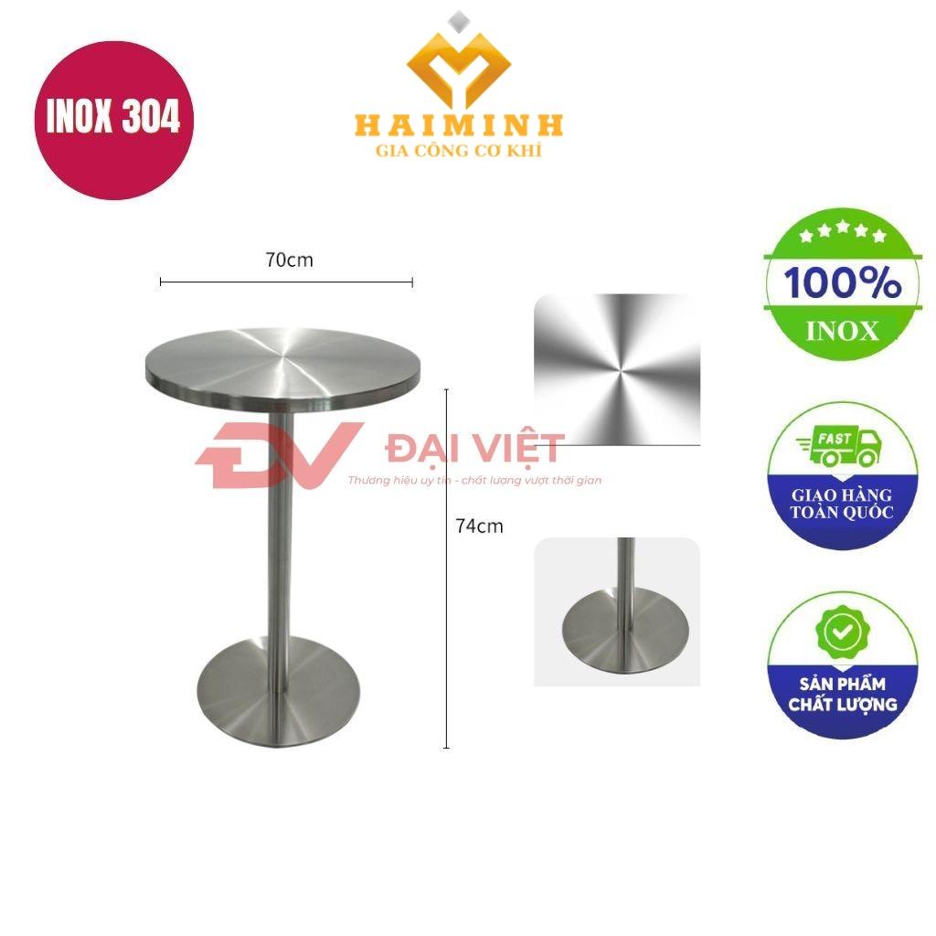 bàn inox tròn 70x74cm