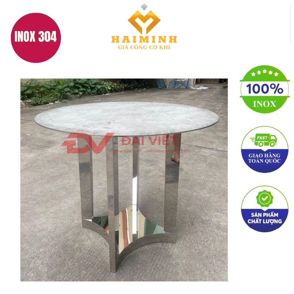 bàn inox tròn 800x800mm