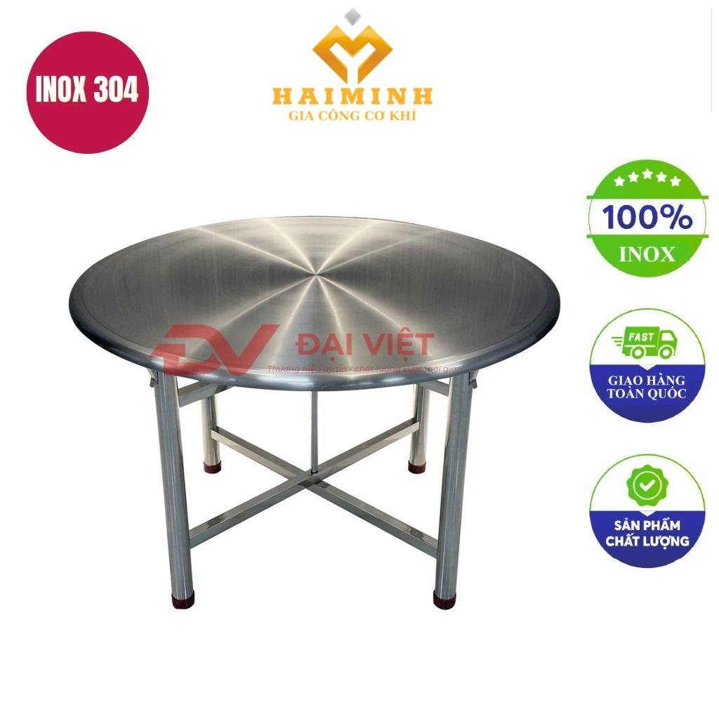 bàn inox tròn xếp gọn 70x70x75cm