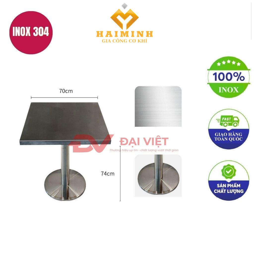 bàn inox vuông 70x70x74cm