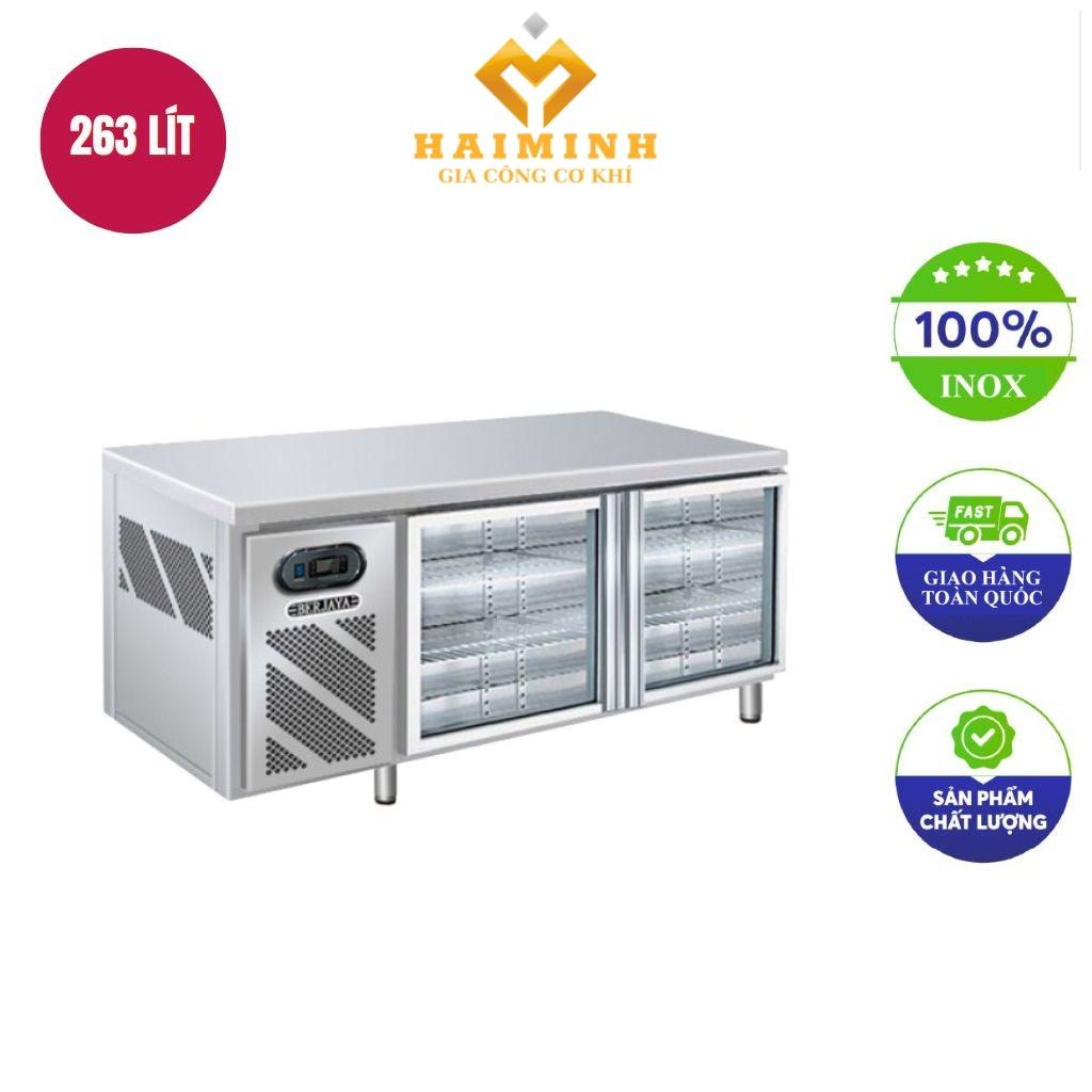 Bàn mát inox 2 cánh kính Berjaya B2D/C4/7-SM dài 1,2m