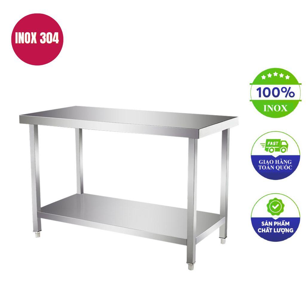 Bàn sơ chế inox 2 tầng 100x50x80cm