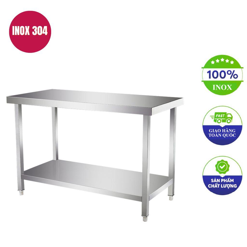 Bàn sơ chế inox 2 tầng 120x50x80cm