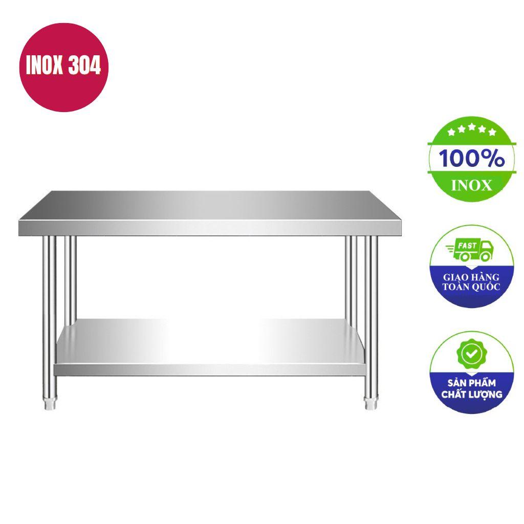Bàn sơ chế inox 2 tầng 120x60x80cm