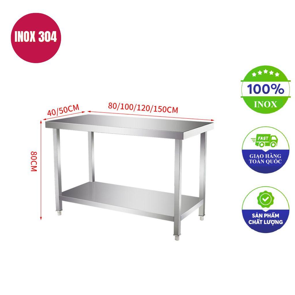 Bàn sơ chế inox 2 tầng 80x50x80cm