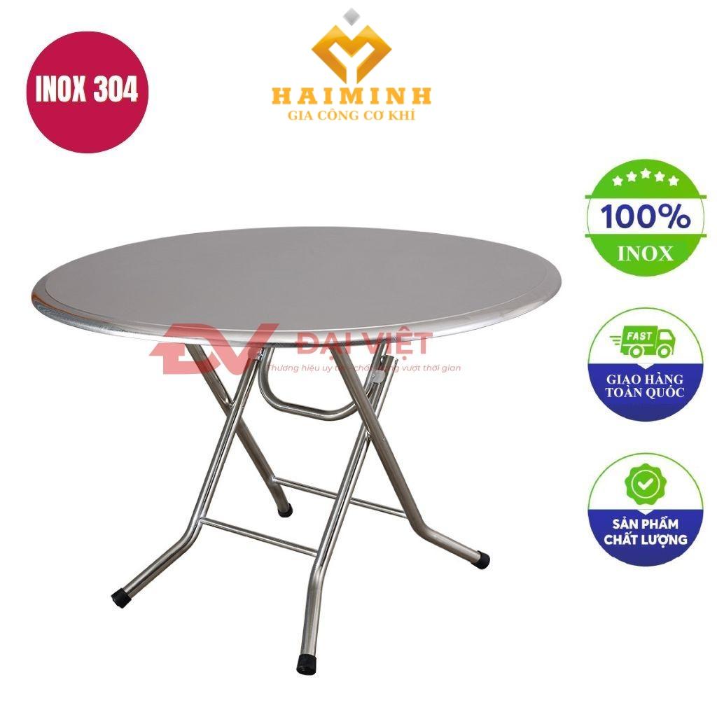 Bàn tròn chân inox 1m2