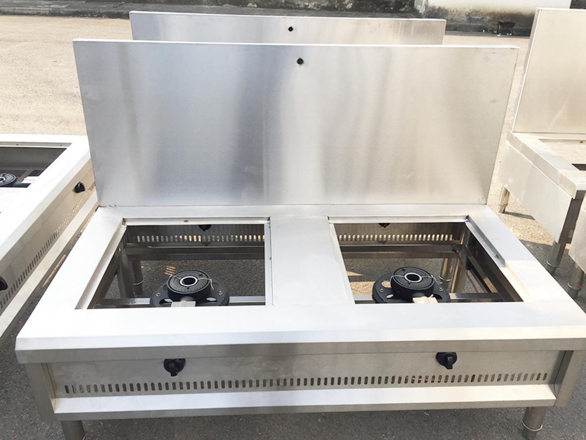 Bản vẽ 3D mô phỏng cách bố trí bếp hầm đôi liên động với các thiết bị khác trong khu bếp.