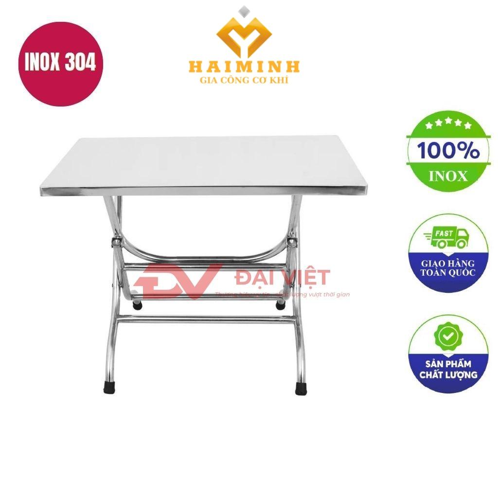 Bàn xếp inox chữ nhật 1m4