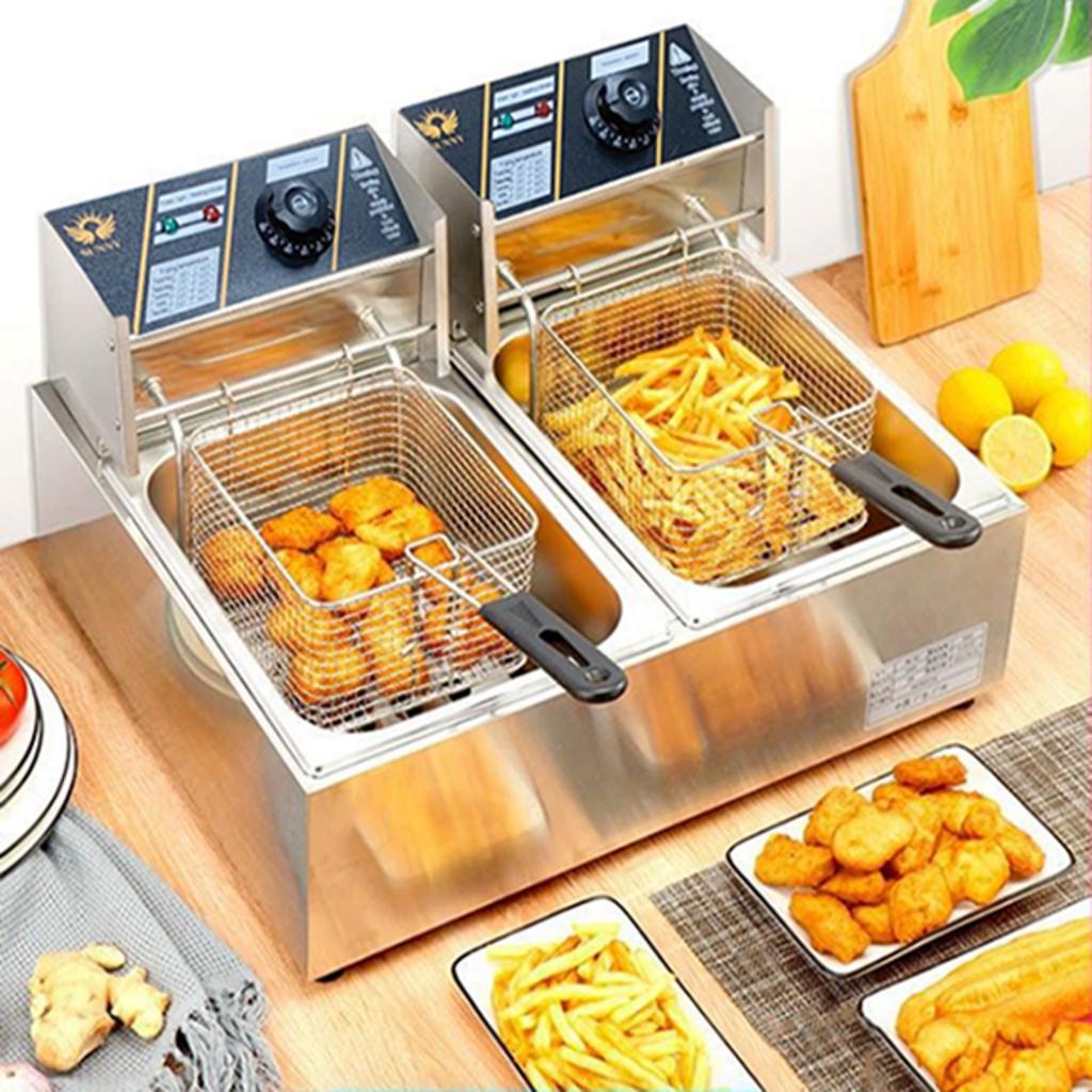 Bảng tổng hợp dung tích và khung giá tham khảo cho các loại bếp chiên nhúng.