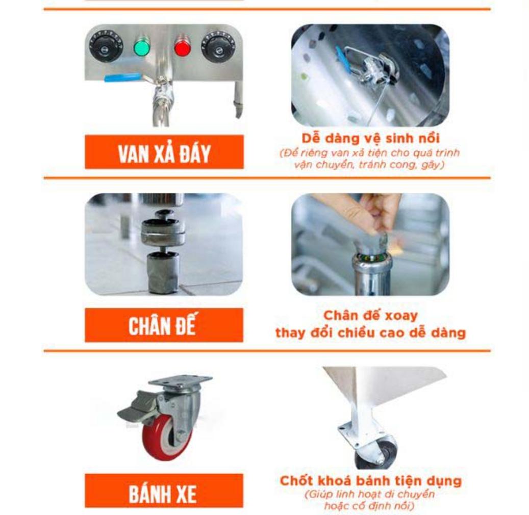 Bảng báo giá tham khảo các mẫu nồi nấu cháo công nghiệp Cơ Khí Hải Minh theo dung tích và tùy chọn.