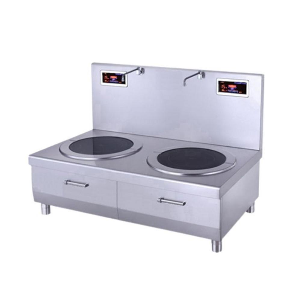 Hình ảnh tổng quan một line bếp hầm công nghiệp chuyên nghiệp trong bếp nhà hàng.