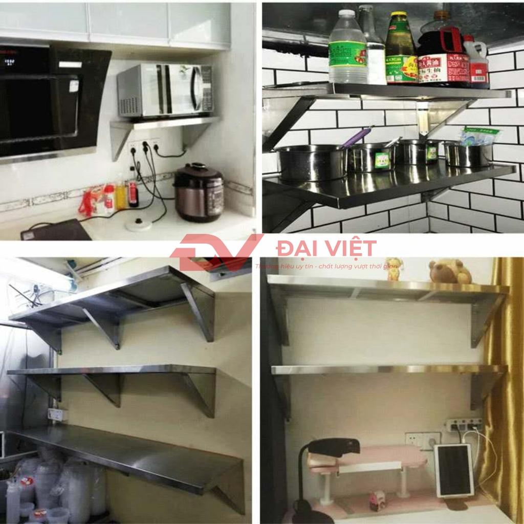 Đa dạng các loại kệ inox treo tường đáp ứng mọi nhu cầu sử dụng.