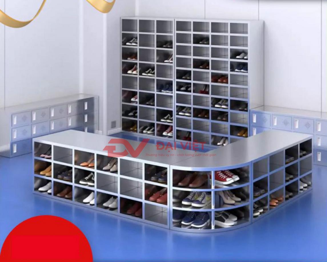 Bộ sưu tập các mẫu tủ giày inox với kiểu dáng đa dạng: kệ mở, cánh lùa, có cánh, thông minh.