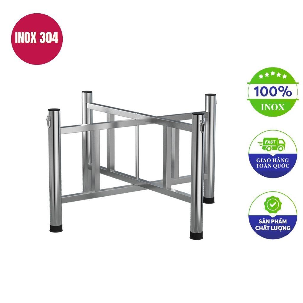 Các mẫu bàn hoàn chỉnh sử dụng chân bàn inox của Cơ Khí Hải Minh trong các dự án thực tế.