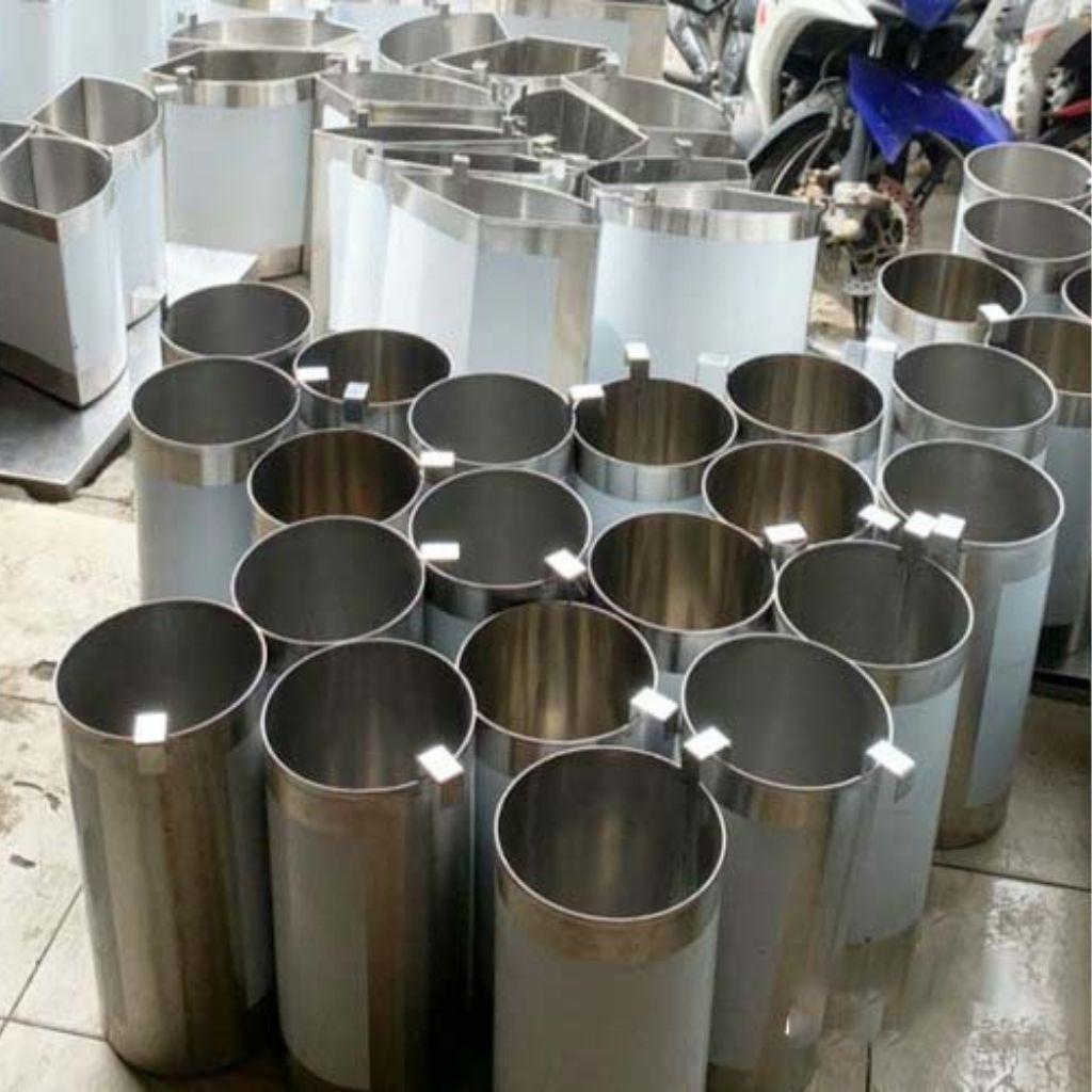 Bản vẽ chi tiết các bộ phận cấu thành nồi nấu cháo công nghiệp Cơ Khí Hải Minh, có chú thích đầy đủ.