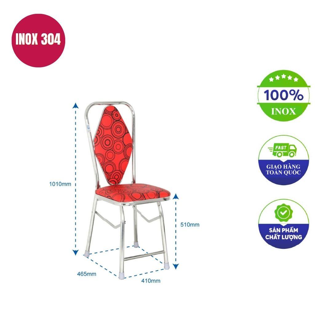 Ghế inox có thể được tùy biến thêm nệm và khắc logo theo yêu cầu của khách hàng.