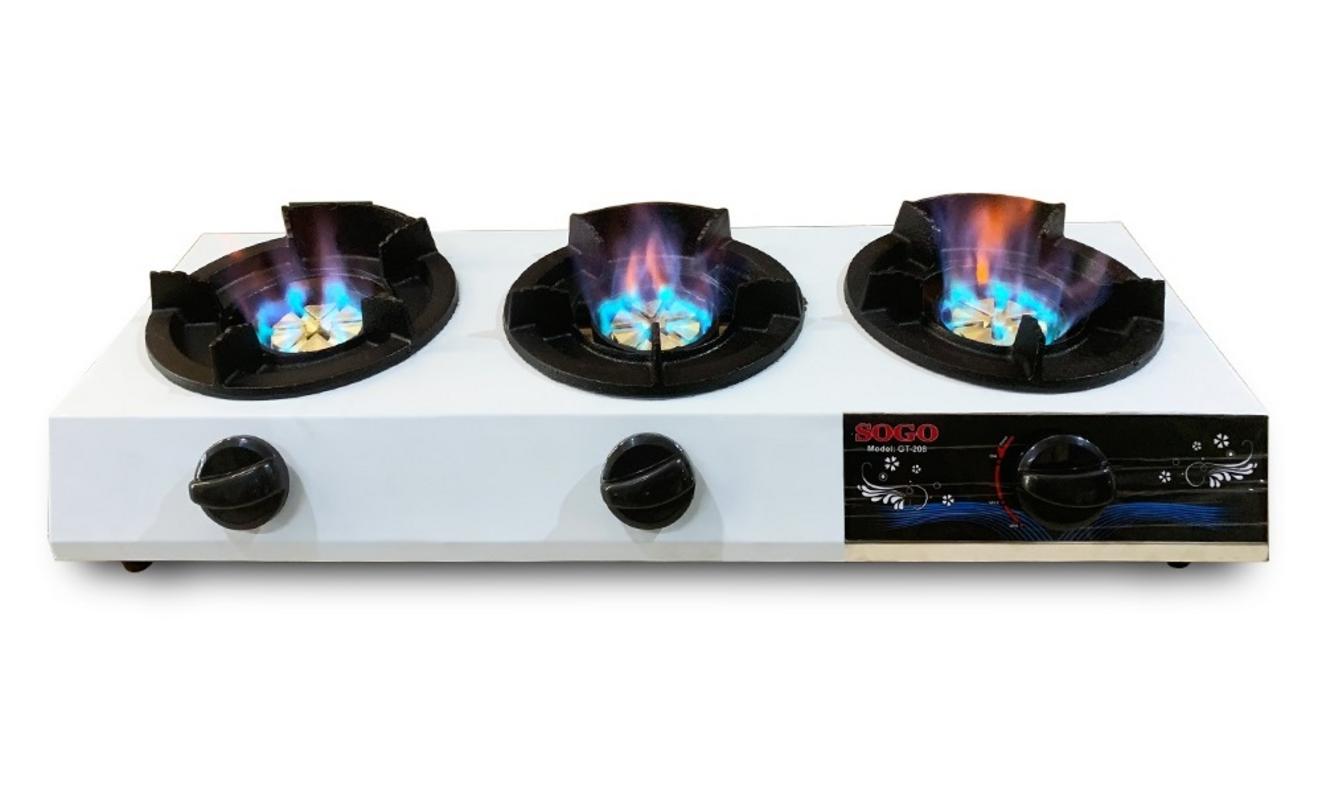 Biểu đồ so sánh gas tiêu thụ và thời gian nấu trước/sau lắp quạt thổi.