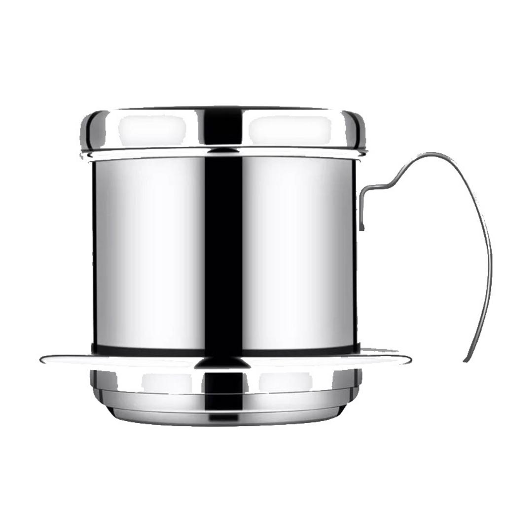 Hình ảnh phin inox khắc logo được sử dụng tại một chuỗi cà phê đối tác của Hải Minh.