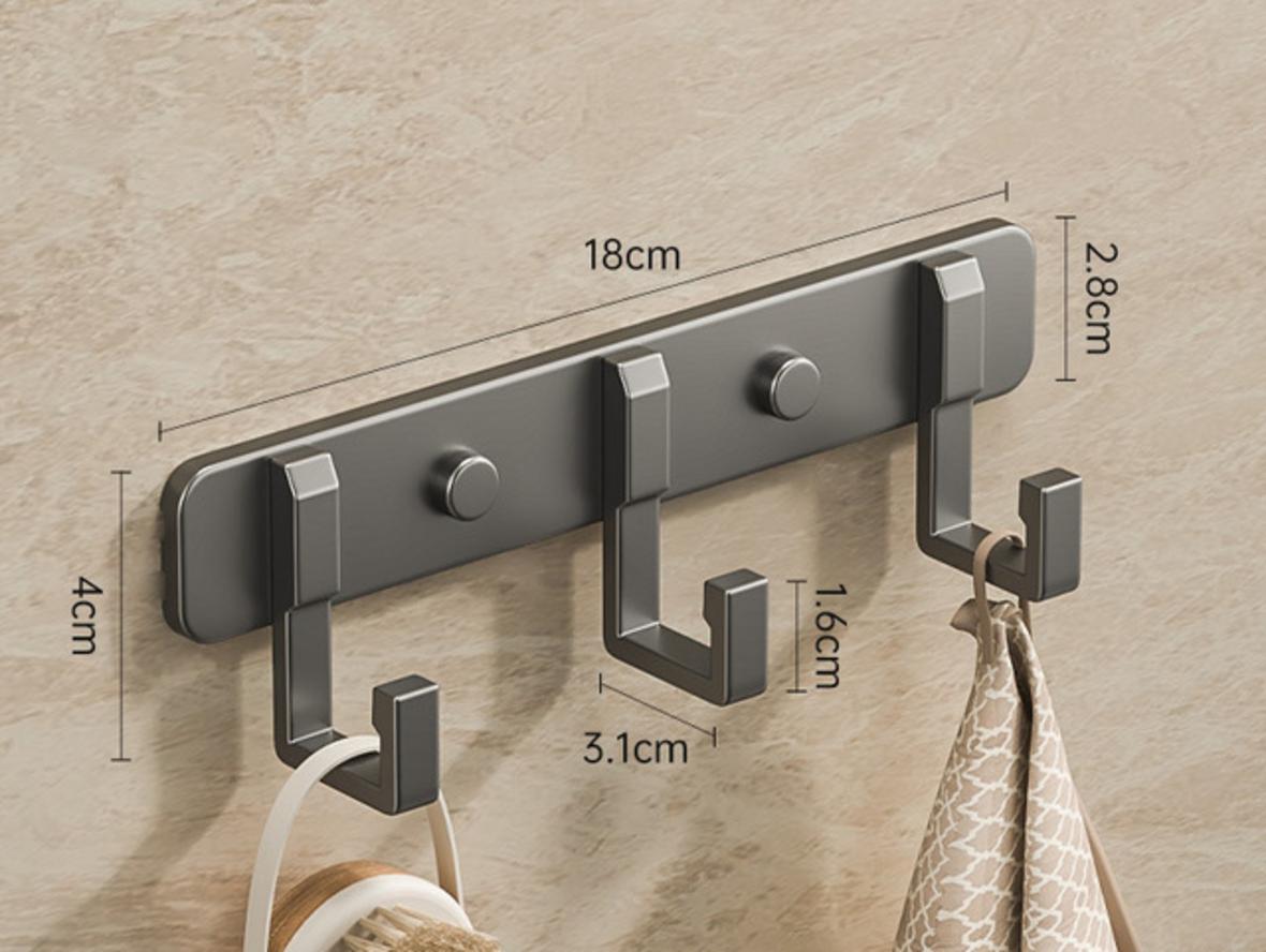 Sơ đồ các bước lắp đặt móc treo inox gắn tường.