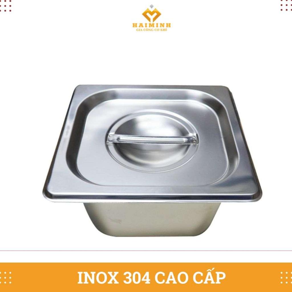Khay inox đựng kem có nắp đậy