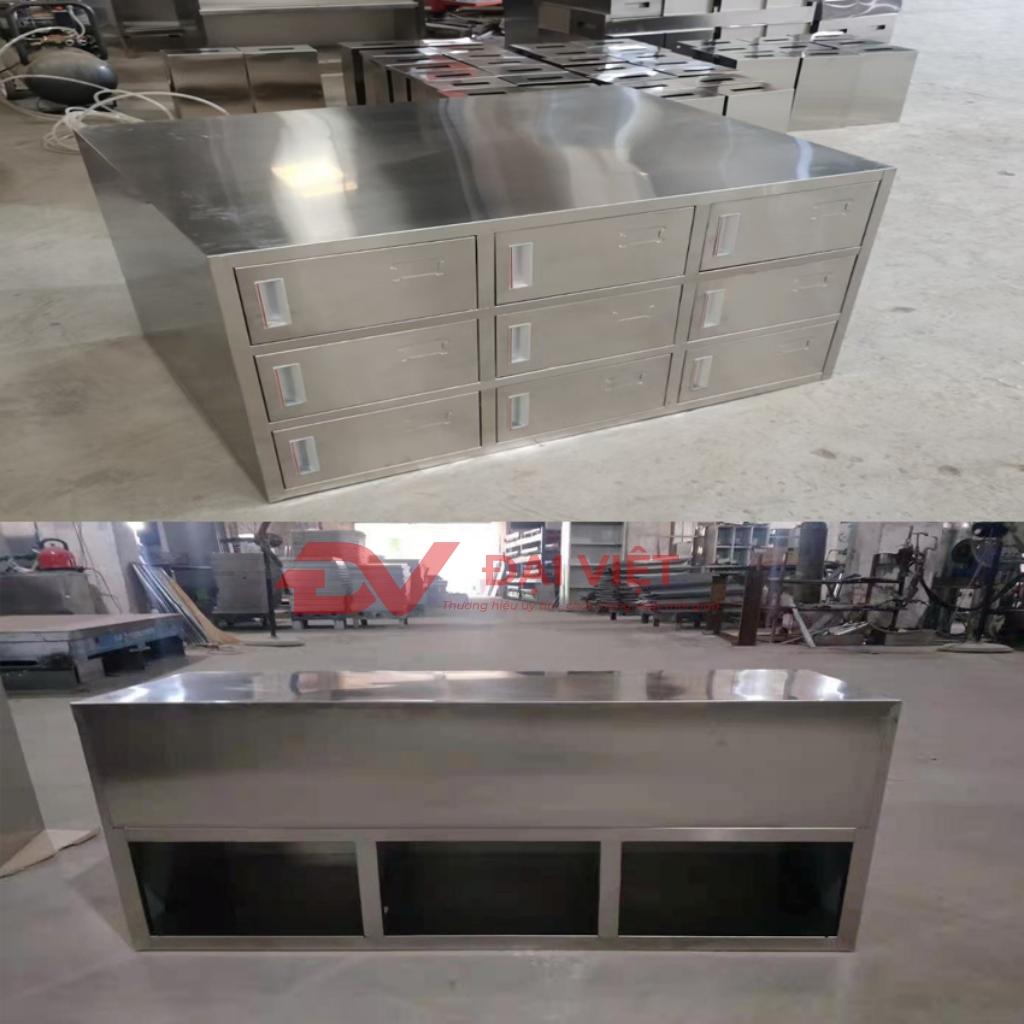 Biểu đồ so sánh lợi ích của tủ giày inox so với các vật liệu khác về độ bền, vệ sinh và chi phí.