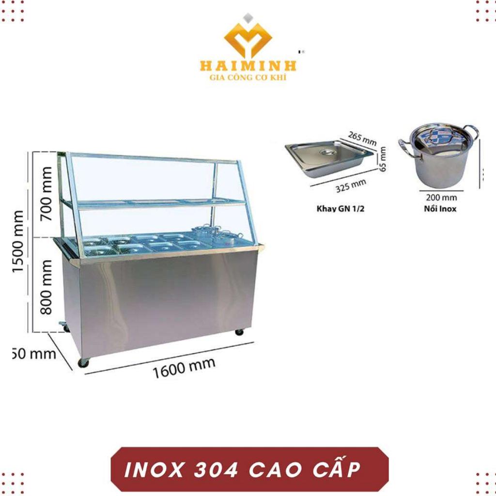 Quầy bán cơm hâm nóng thức ăn 8 khay 2 nồi