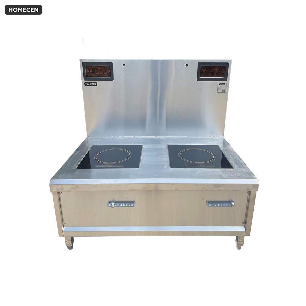 Bảng so sánh trực quan giữa bếp hầm gas và bếp hầm điện từ công nghiệp.