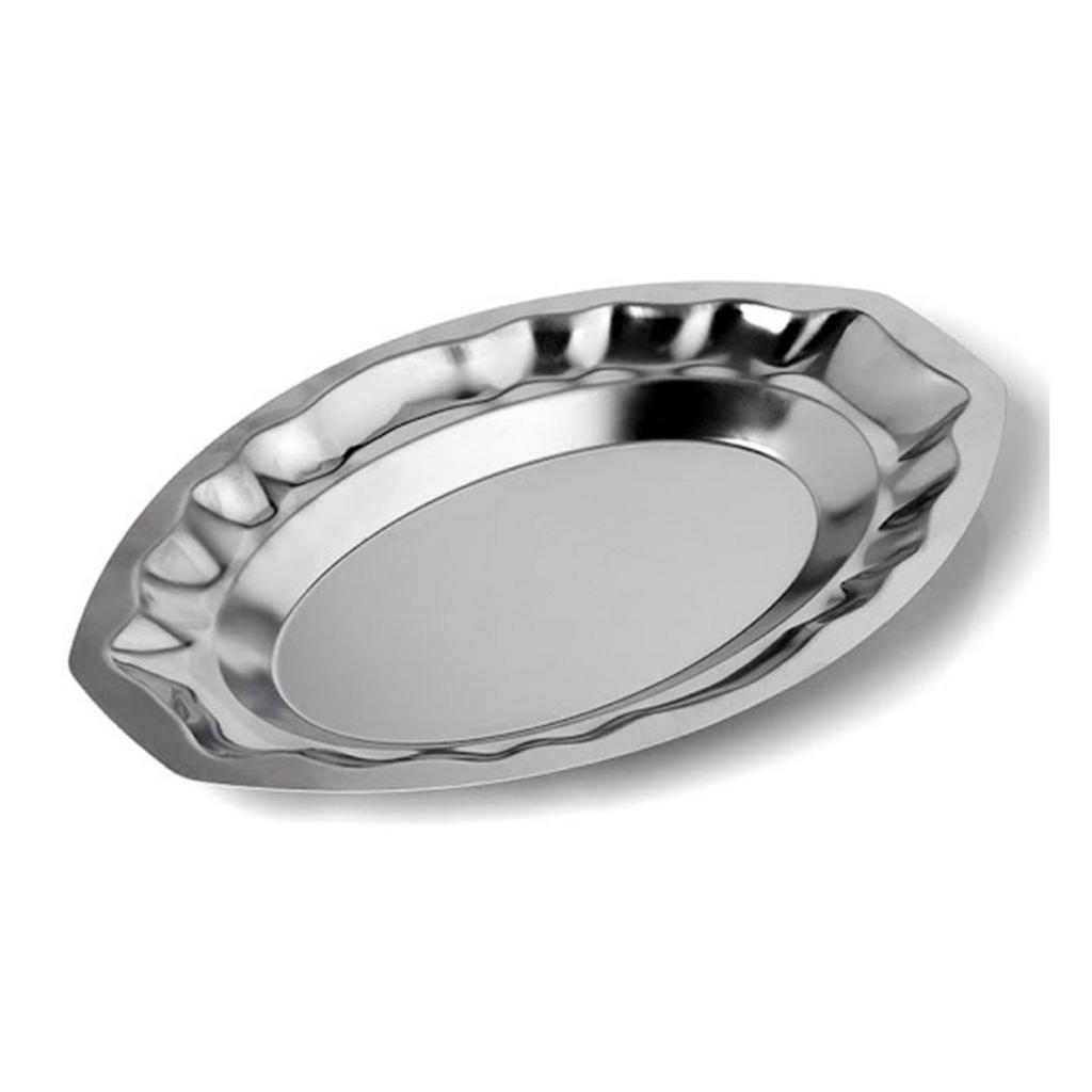 Bề mặt của khay Inox 304 (sáng bóng) và Inox 201 (bắt đầu có dấu hiệu ố) sau một thời gian sử dụng.