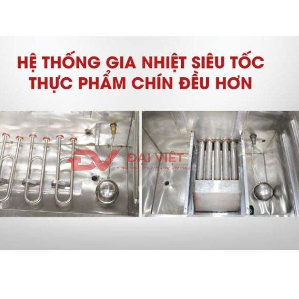 So sánh trực quan giữa một mẻ bánh hấp bằng tủ chuyên dụng (trái) và hấp bằng nồi truyền thống (phải).