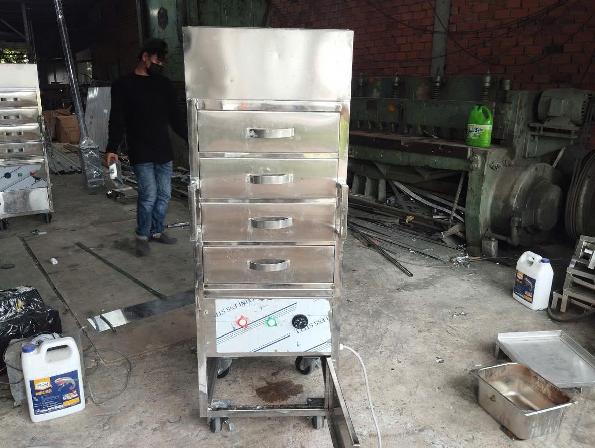 Bảng thông số kỹ thuật mẫu cho các dòng tủ hấp bánh bao khác nhau.