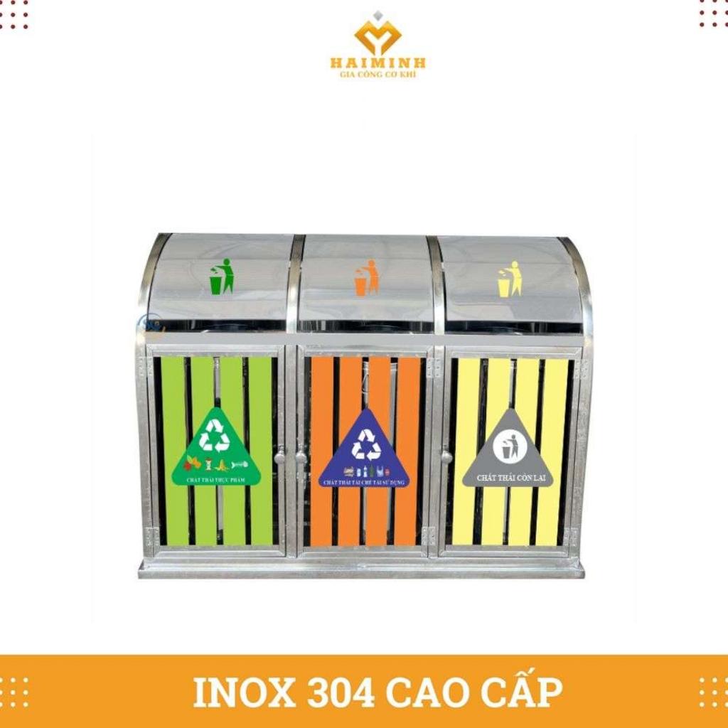 Thùng rác inox 3 ngăn giá rẻ