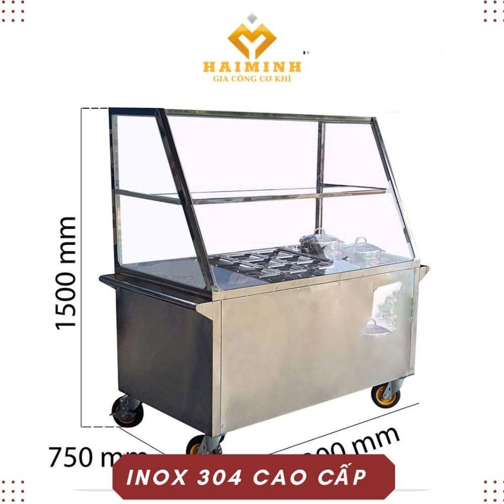 Tủ hâm nóng thức ăn 11 khay 2 nồi có bánh xe